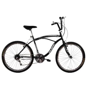 Bicicleta Masculina Aro 26 com 18 marchas Beach Preto