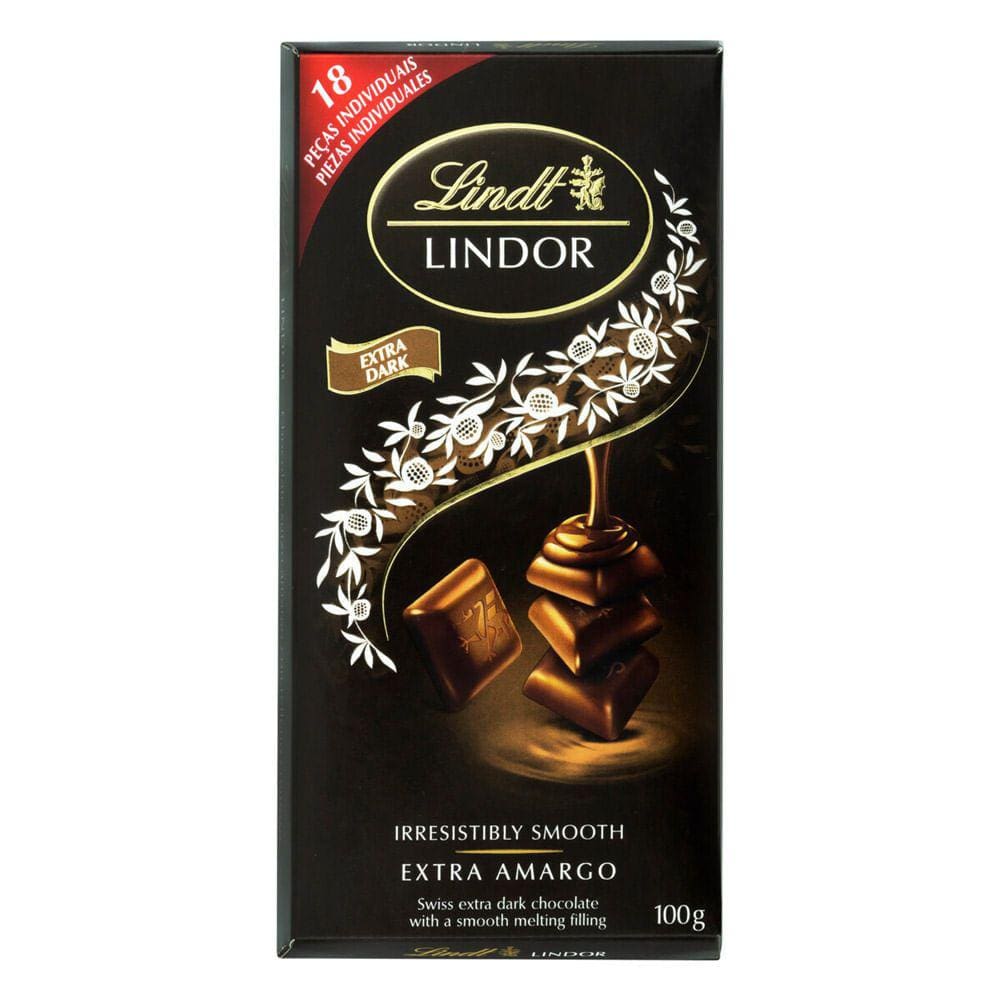 Chocolate Lindt Lindor Extra Dark com Recheio Cremoso 100g
