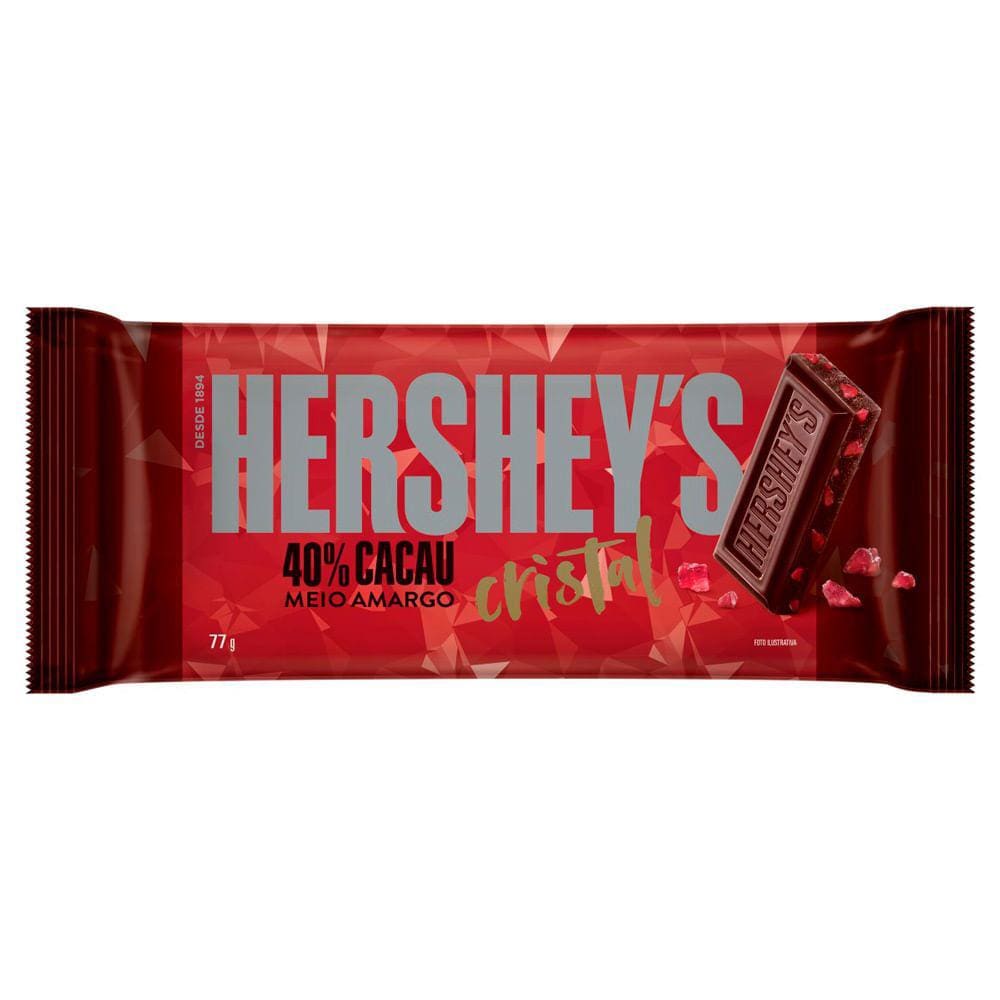 Chocolate Hershey`s Meio Amargo 40% Cacau Cristal 77g