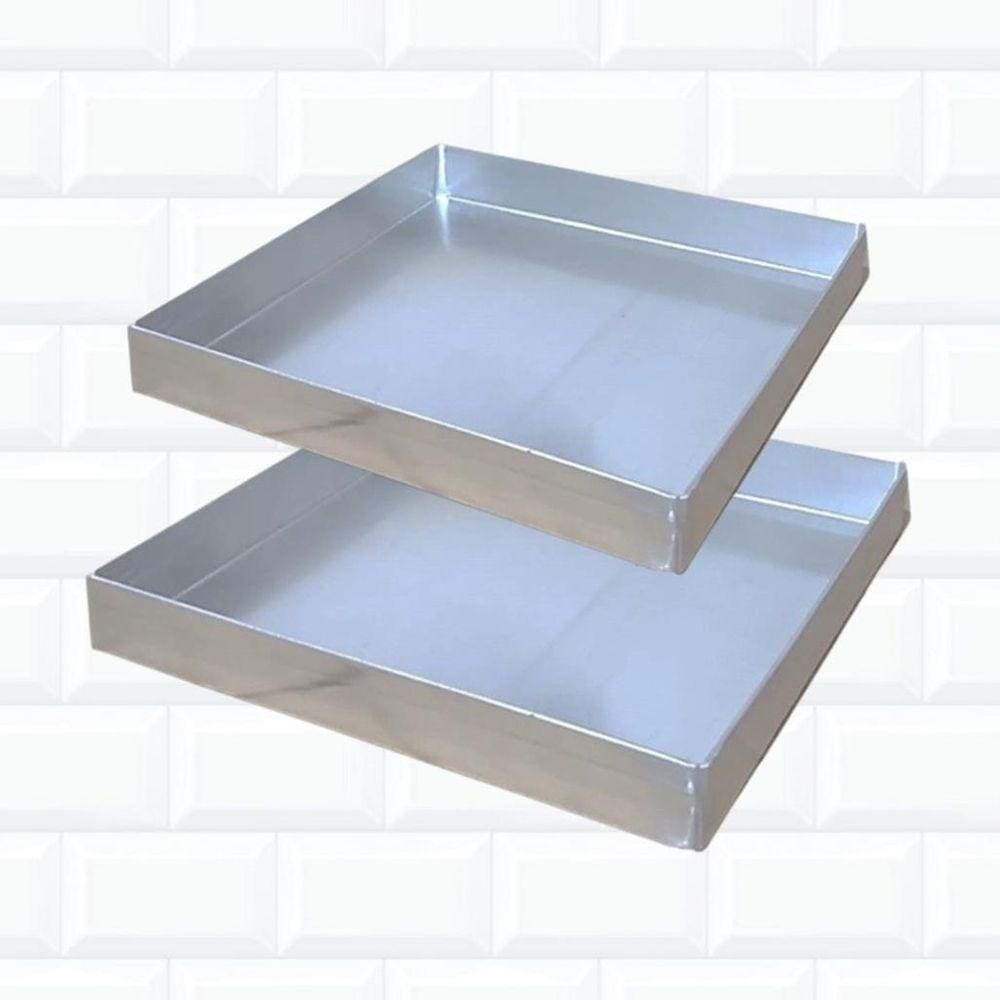 2 Formas Assadeira Quadrada Para Brownie 35X35X3 + 30X30X3Cm