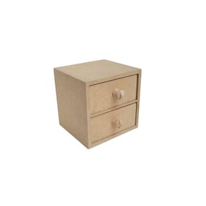Mini Cômoda c/2 gavetas Porta jóias/trecos 11x11cm- Jeito Próprio Artesanato