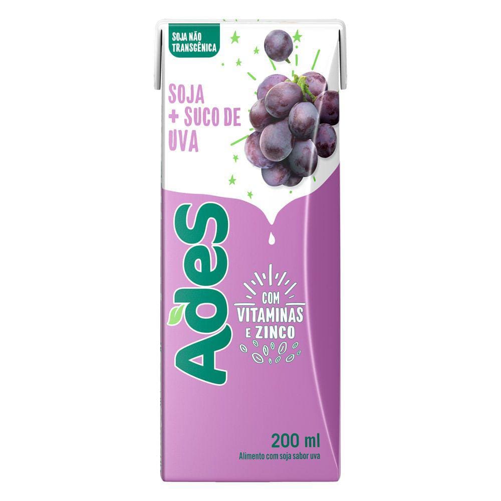 Bebida á Base Soja Ades Sabor Uva 200ml