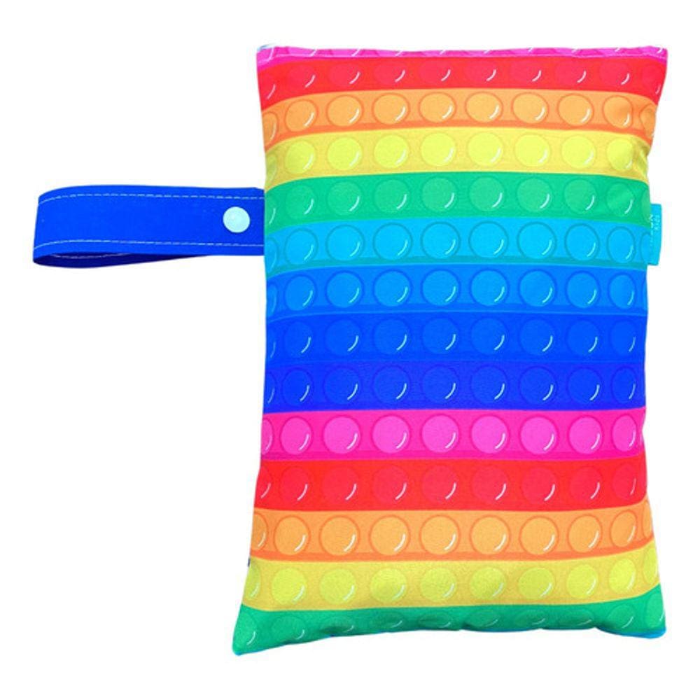 Saco Impermeável Organizador Fralda Roupa Suja Limpa - Pop It Azul - Tactel