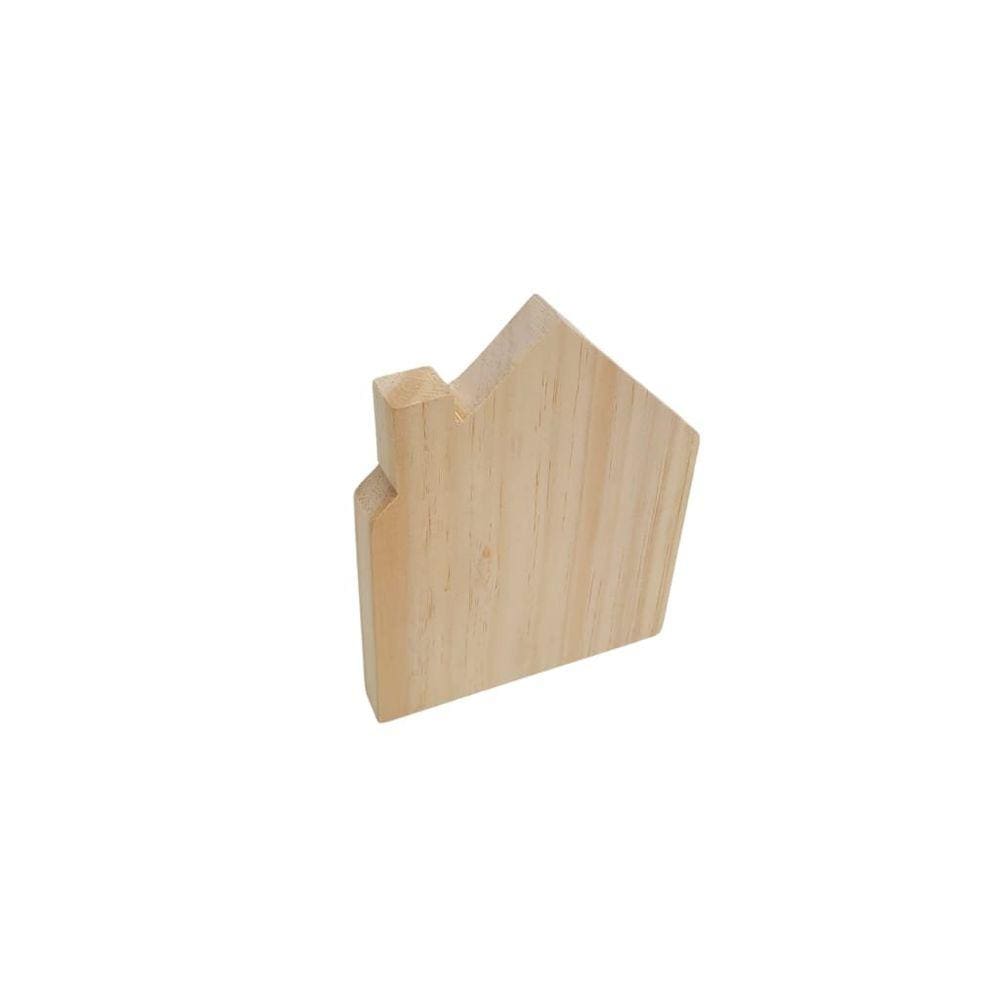 Casinha com chaminé em Pinus 20cm de altura- Jeito Próprio Artesanato