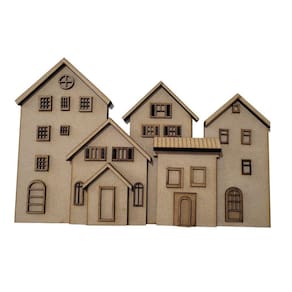 Kit 5 Casinhas p/ condomínio 6mm 32x23cm- Jeito Próprio Artesanato
