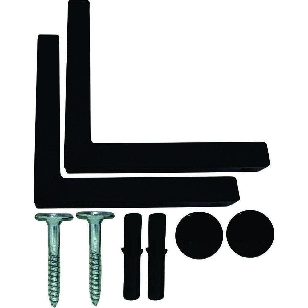 Kit 2 Suportes Mão Francesa Cantoneira Prateira Preto 25Cm