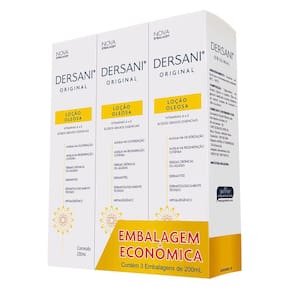 Dersani Loção Oleosa com 3 Unidades de 200ml cada Embalagem Econômica