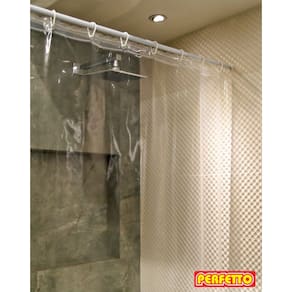 Cortina Transparente Cristal para Box com ganchos