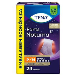 Roupa Íntima Tena Pants Noturna Tamanho P/M 24 Unidades Embalagem Econômica