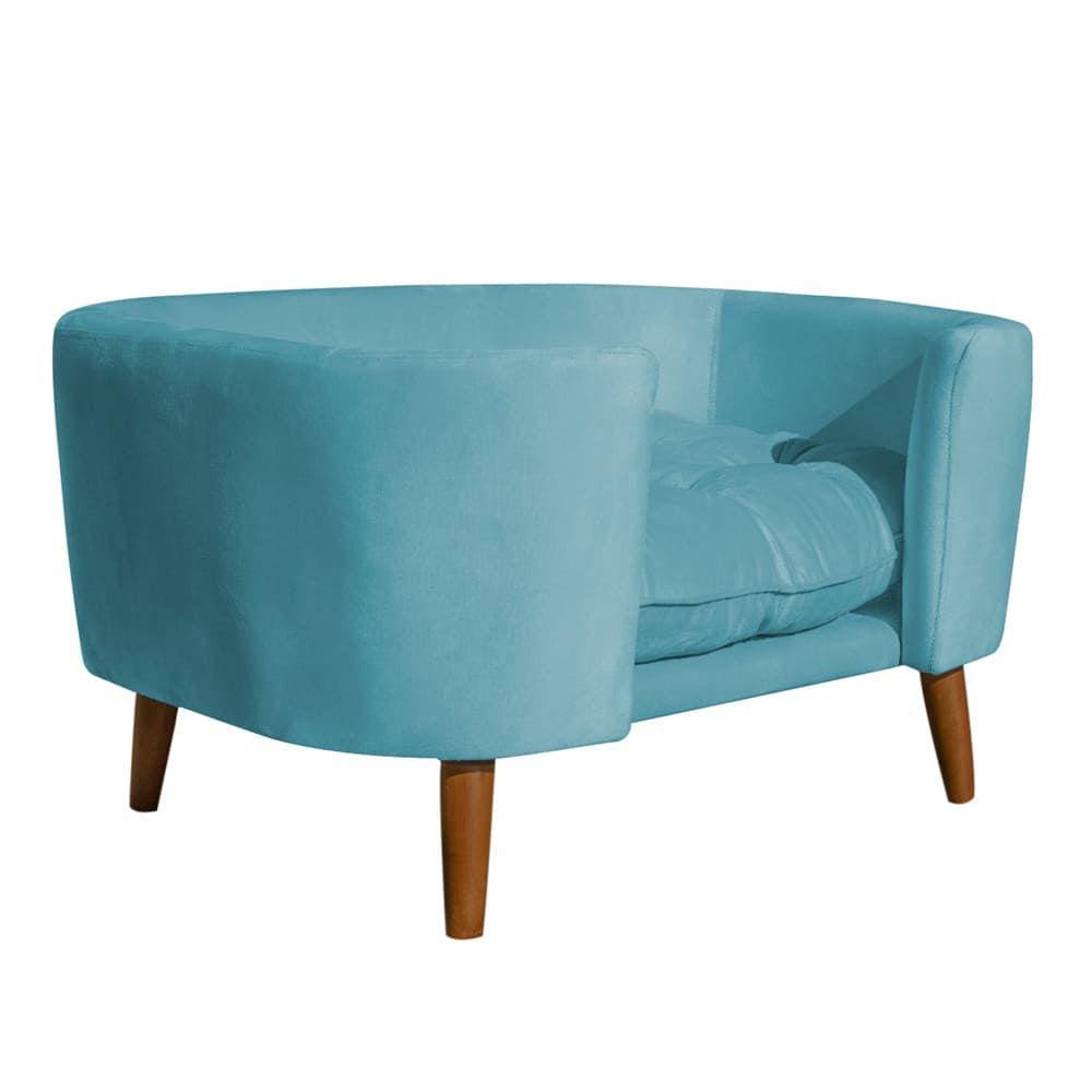 Caminha de Pet Veludo Azul Turquesa - Vallisa Decor