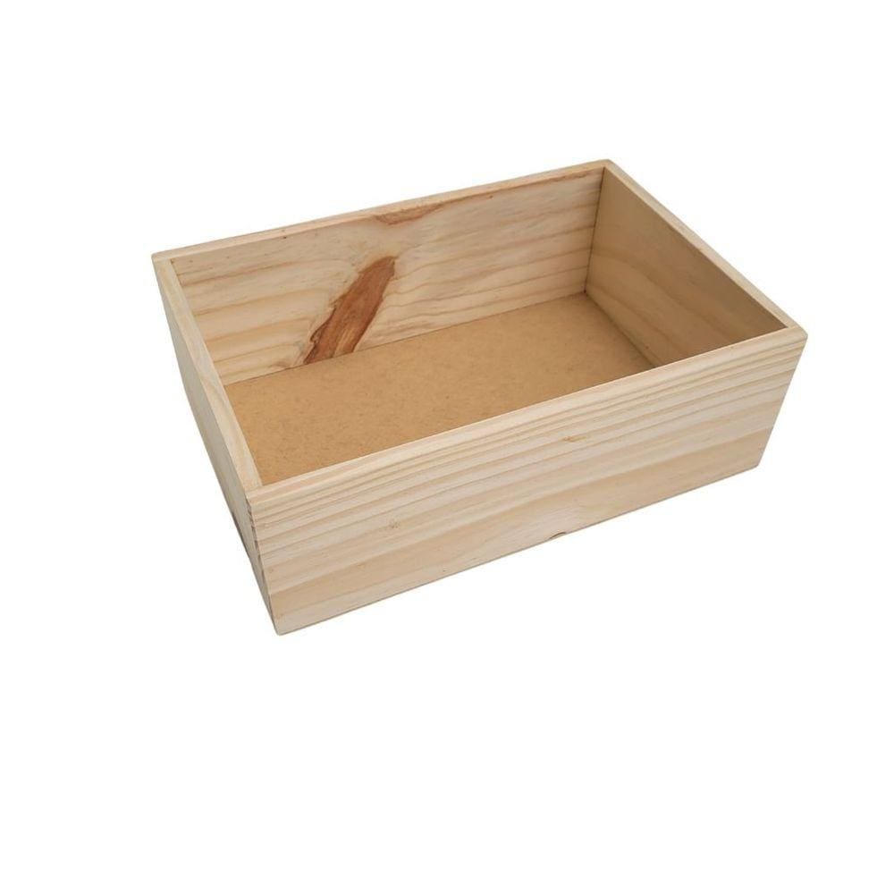 Caixote em Pinus para cesta ou arranjo 28x19x9,5- Jeito Próprio Artesanato
