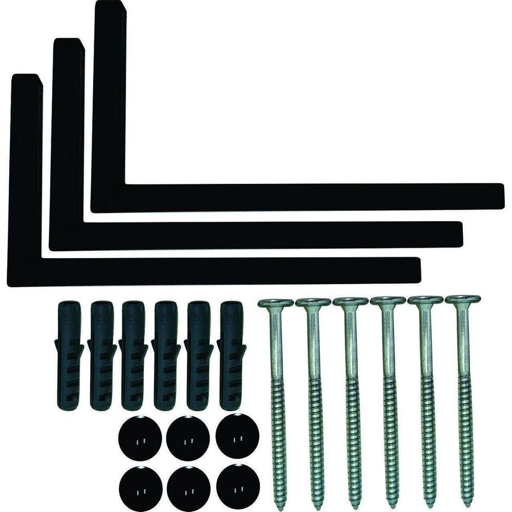 Kit 10 Suportes Mão Francesa Cantoneira Prateira Preto 20Cm