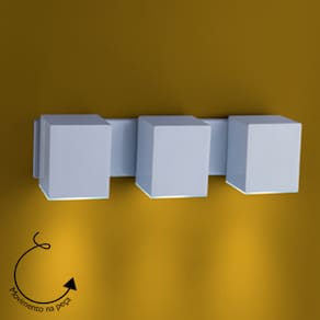 Arandela Cube 3gu10 Direcionavel Aço/Termoplastico Branco 34x9,2cm