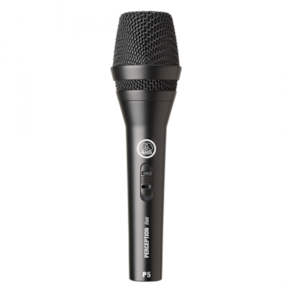 Microfone Dinâmico Profissional AKG, Supercardioide, Redução de Ruído, Preto - AKG P5 S