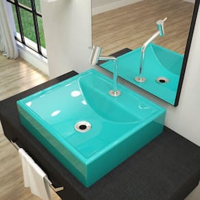 Kit Cuba Q39 com Torneira Pratika 1060 Metal e Válvula, Sifão Pvc e Flexível Compace Azul Turquesa