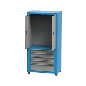 Armário Médio Com 6 Gavetas M E Painel Perfurado Arm019 Cmb