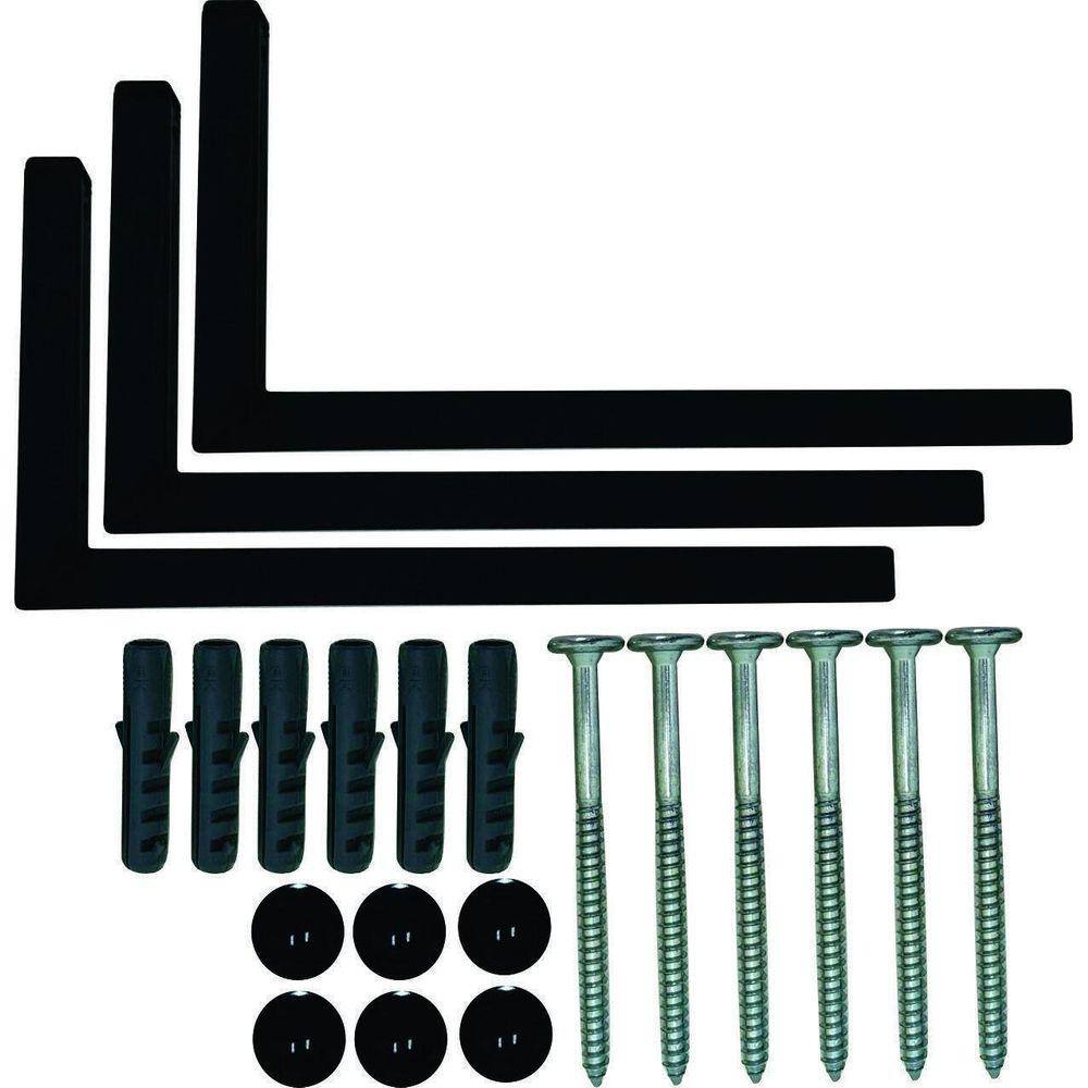 Kit 10 Suportes Mão Francesa Cantoneira Prateira Preto 20Cm