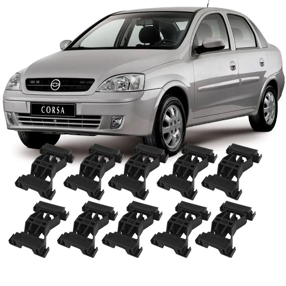 Kit 10 Grampos Presilhas Para Friso De Teto Corsa Sedan Joy Maxx Premium 2002 a 2009 2010 2011 2012