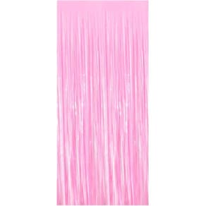 Cortina Fitas Metalizadas Rosa Neon - 1x2 Metros