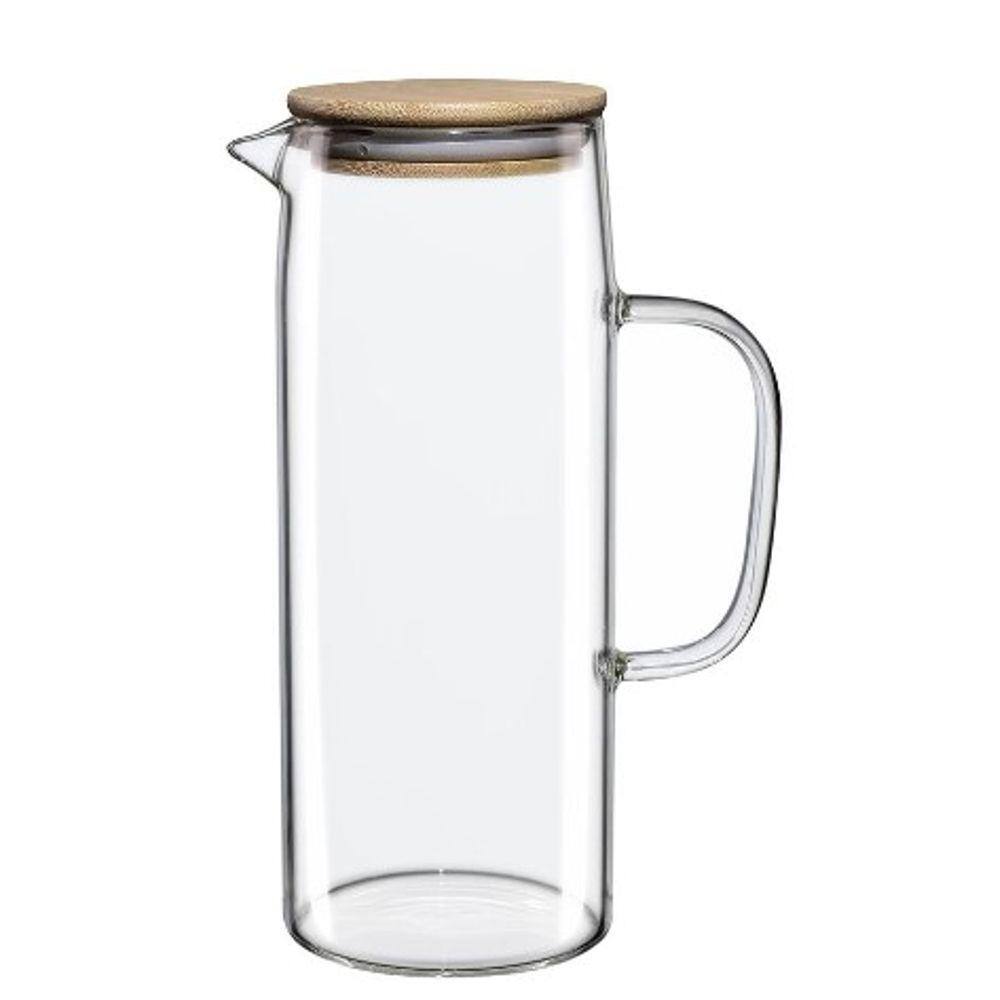 Jarra De Vidro Doppio Com Tampa De Bambu 1,2litros Hauskraft