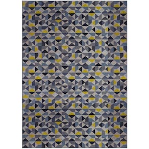 Tapete Sala School Caleidoscopio Azul 2,50x3,50 São Carlos