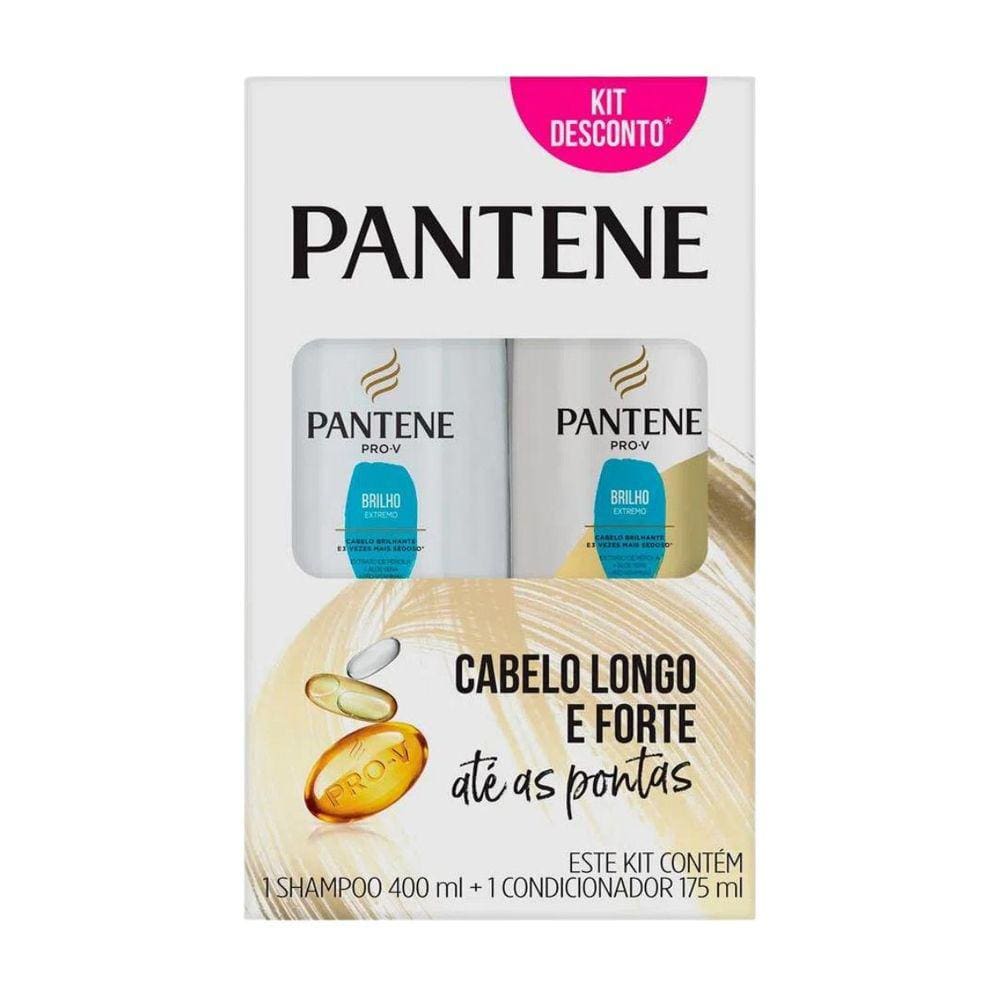 Shampoo 400Ml + Condicionador 175Ml Pantene Brilho Extremo