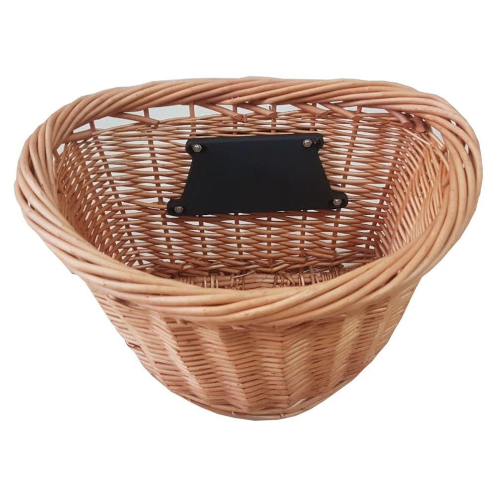 Cesta Cestinha de Vime para Bicicleta Retrô Vintage com Engate Universal