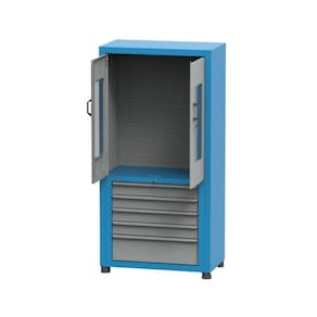Armário Médio Com 6 Gavetas M Painel Perfurado E Visor De Acrílico Arm022a Cmb