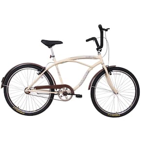 Bicicleta Retro Vintage Aro 26 Masculina Beach Bege