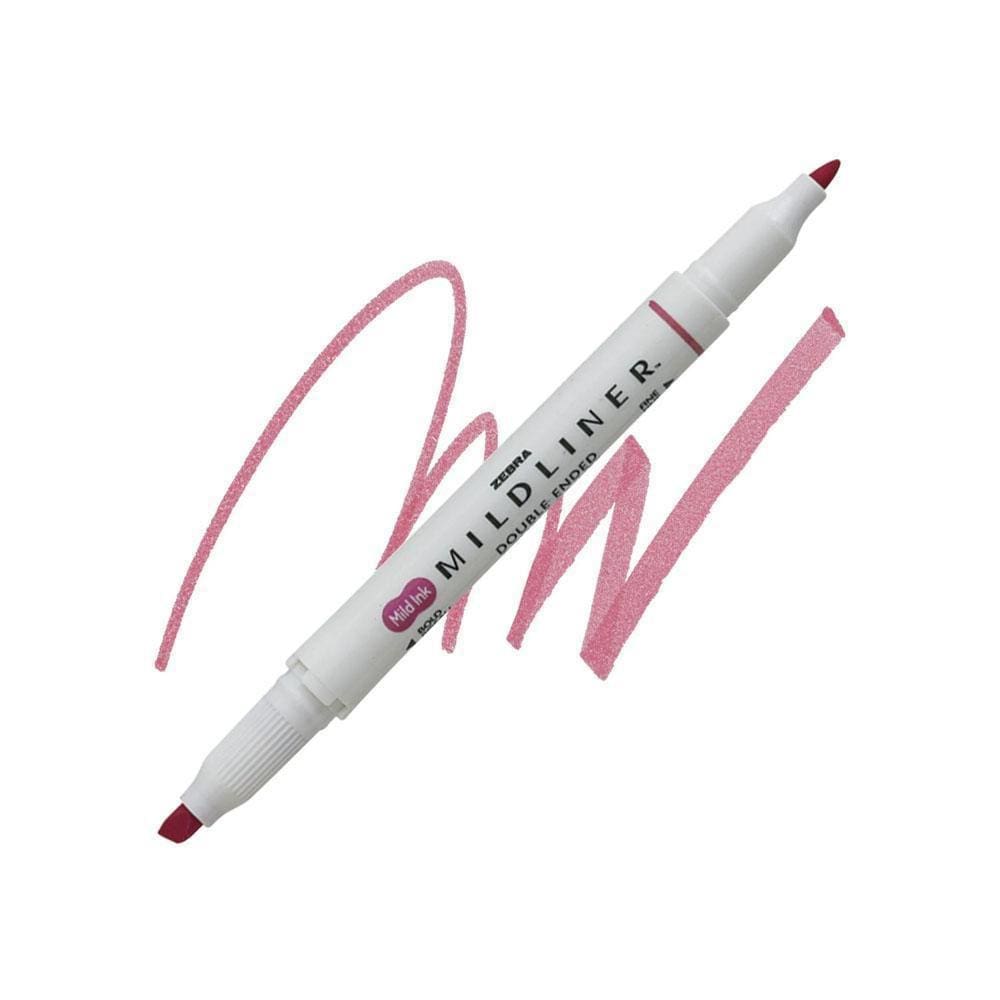 Caneta Marca-Texto Duplo Criativo Mildliner Rosa Zebra