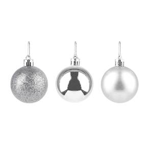 Kit 8 Bolinhas para Árvore de Natal Enfeite Prata