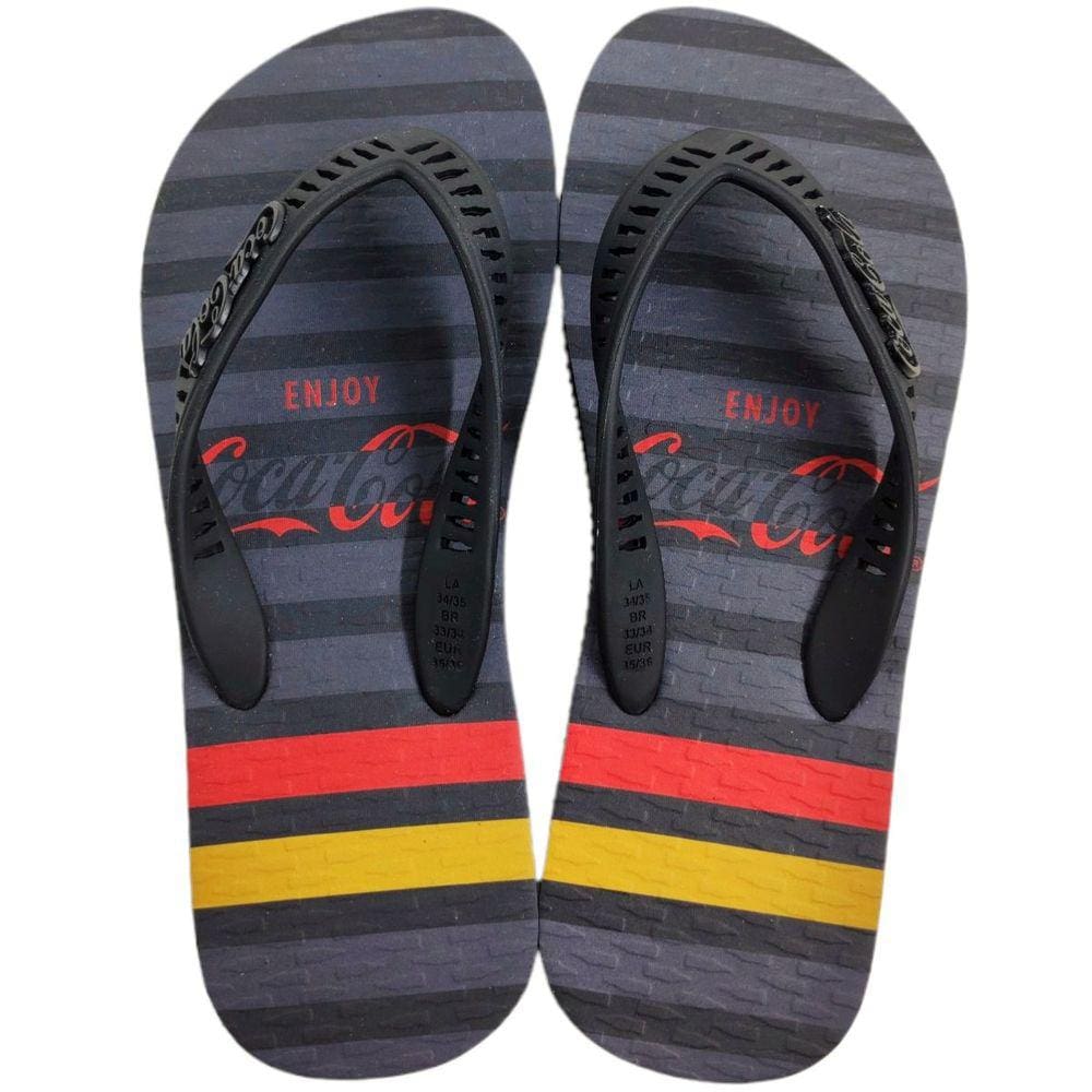 Chinelo de Dedo Masculino Casual Dia a Dia Borracha Coca Cola Dulac Cc4167