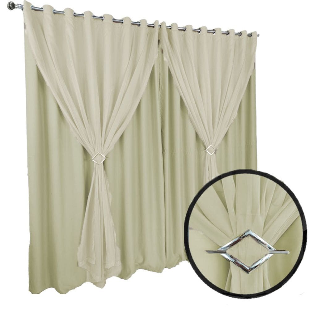cortina blackout Berlim 8,00 x 2,90 corta luz voal palha