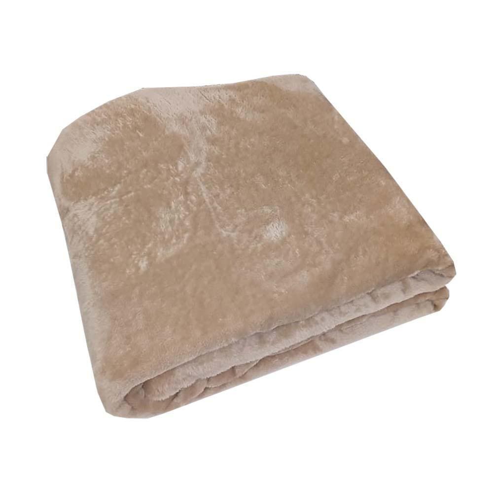Cobertor Queen Toque De Seda Kaki 2,20X2,40M - Niazitex