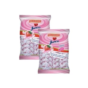Bala de Coco Junco Iogurte Morango 400g - 2 Pacotes