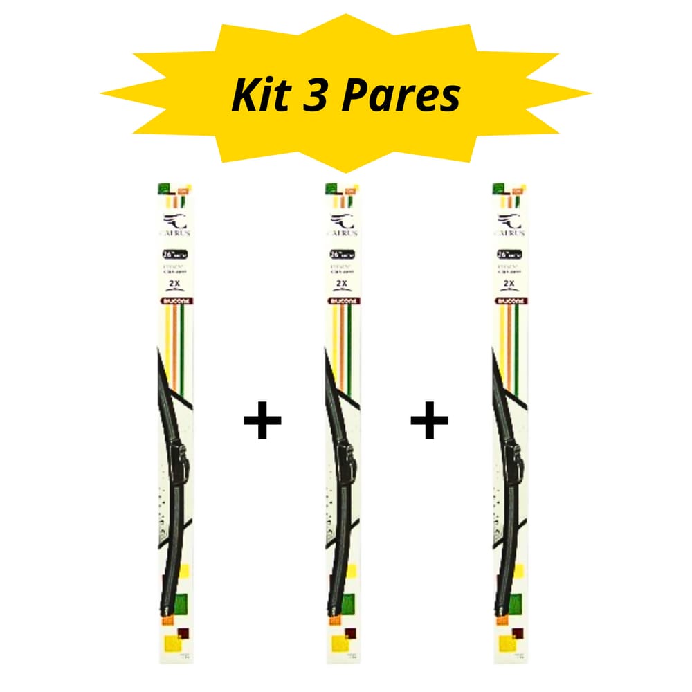 Kit 3 pares - Limpador de Para Brisa Automotivo Universal