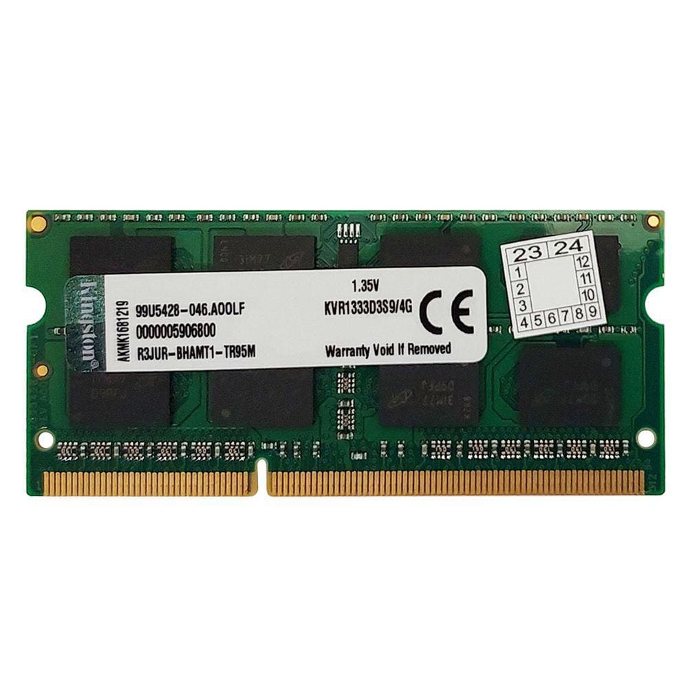 Memória para Notebook 4GB Kingston, DDR3L, 1333MHz, CL9 - KVR1333D3S9/4G