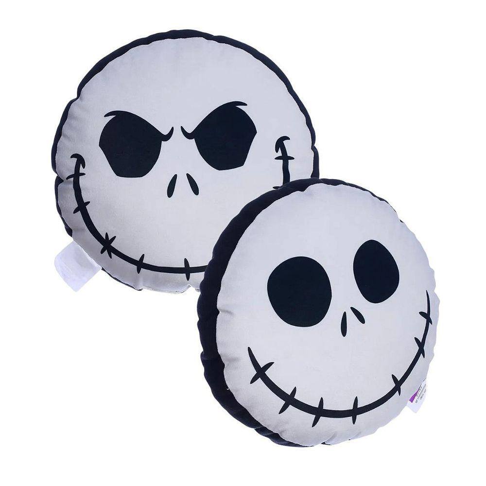 Almofada 3D Jack Skellington Redonda Aveludada Oficial O Estranho Mundo De Jack Disney