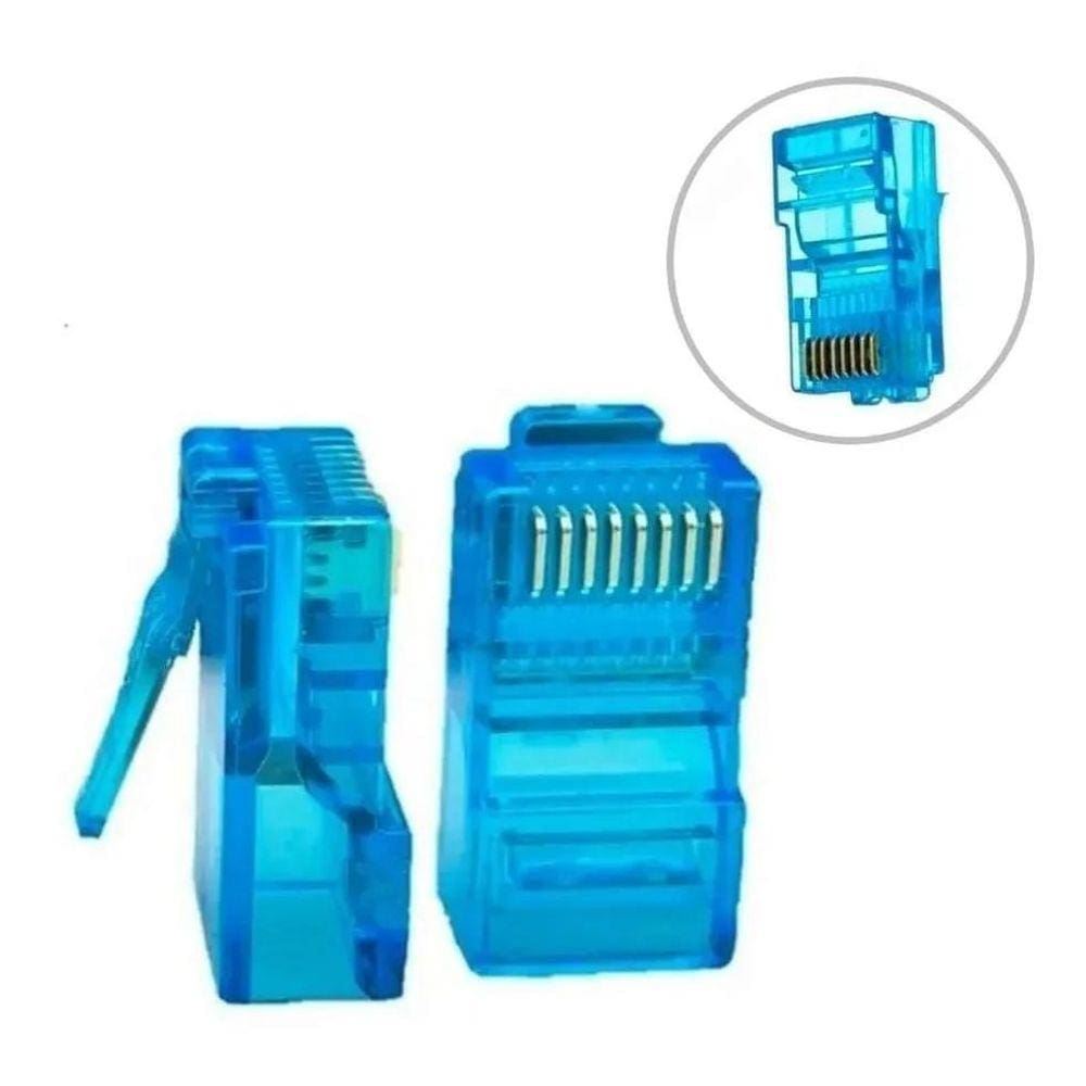 1.000 Conectores Rj45 Utp Cat5E/6 Banho De Ouro Cabo De Rede