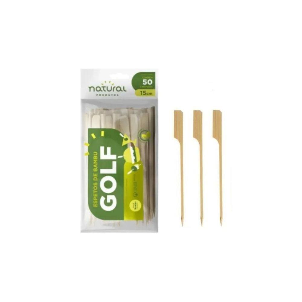 Espeto Bambú Golf Petiscos Lanches 15Cm - 400 Unidades
