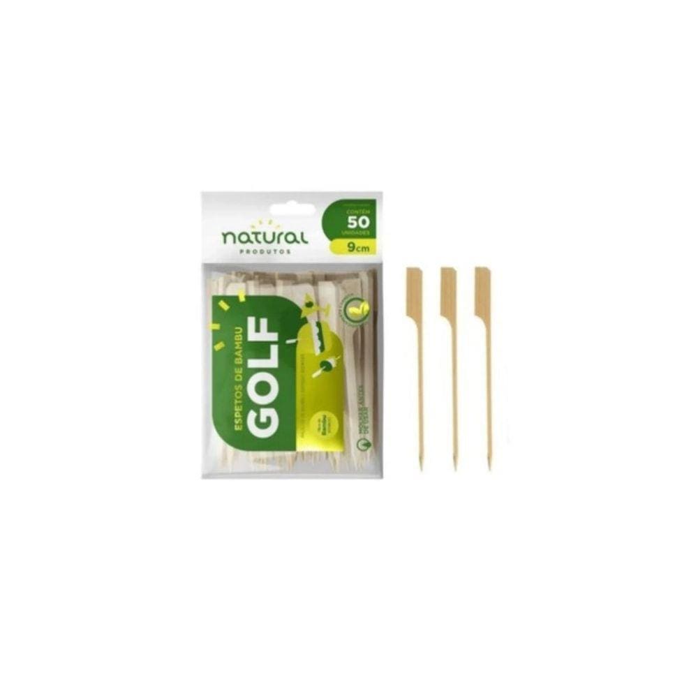 Espeto Bambú Golf Petiscos Lanches 9 Cm - 400 Unidades
