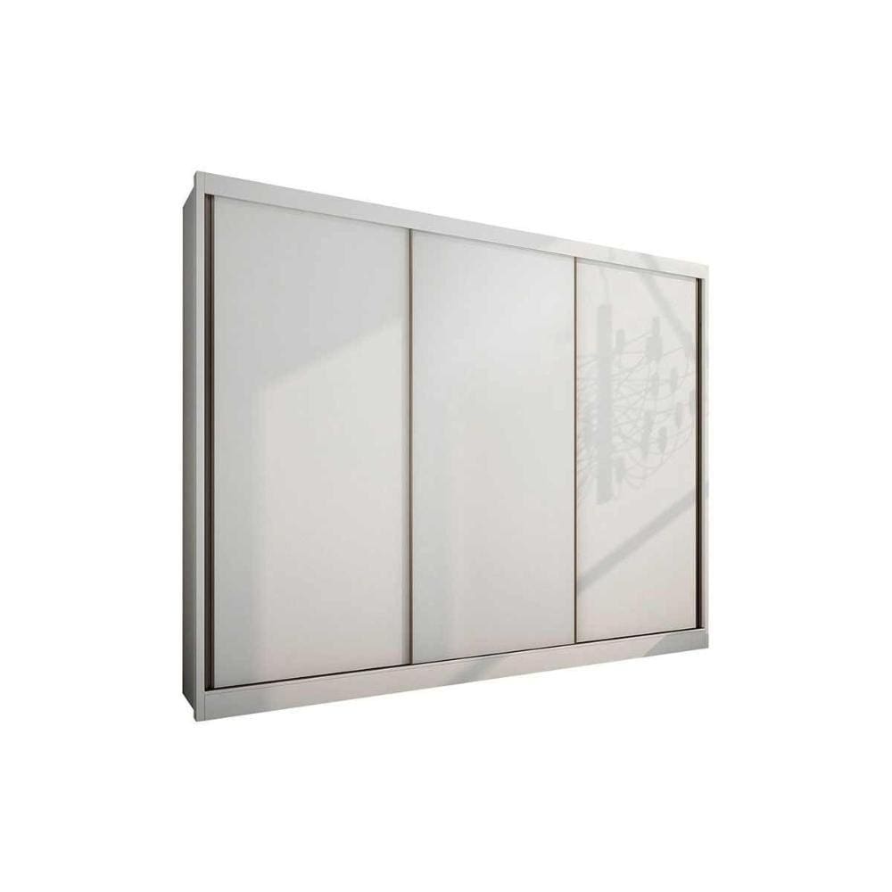 Guarda Roupa Casal 3 Portas de Correr e 8 Gavetas Natus Plus Branco - Novo Horizonte