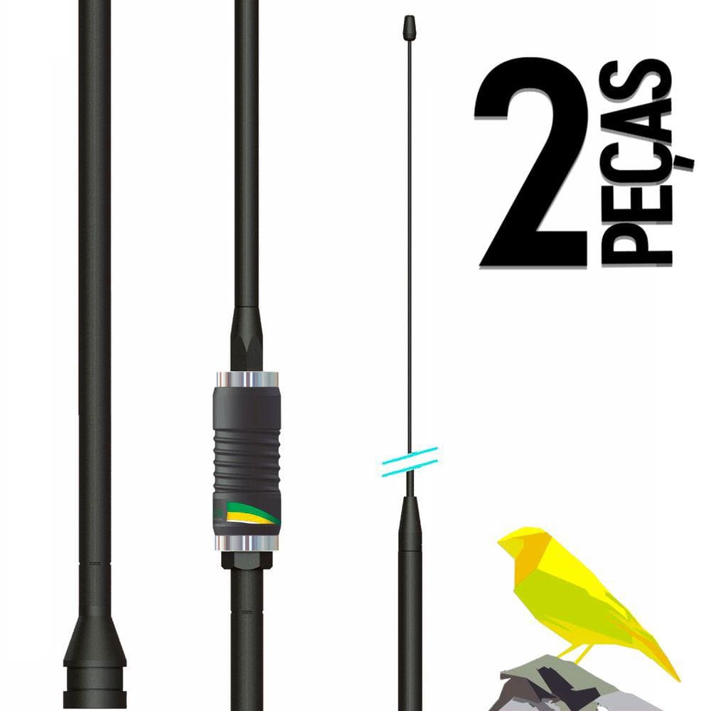 2 Antena Px Bobinada Prolongador 100w Canarinho Viuva Negra Steelbras