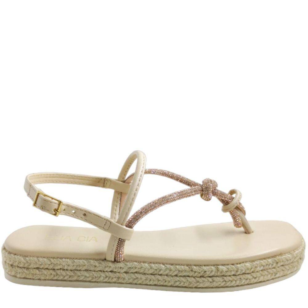 Sandália Feminina Casual Dia a Dia FlatForm com Strass Sua Cia 8326.15175