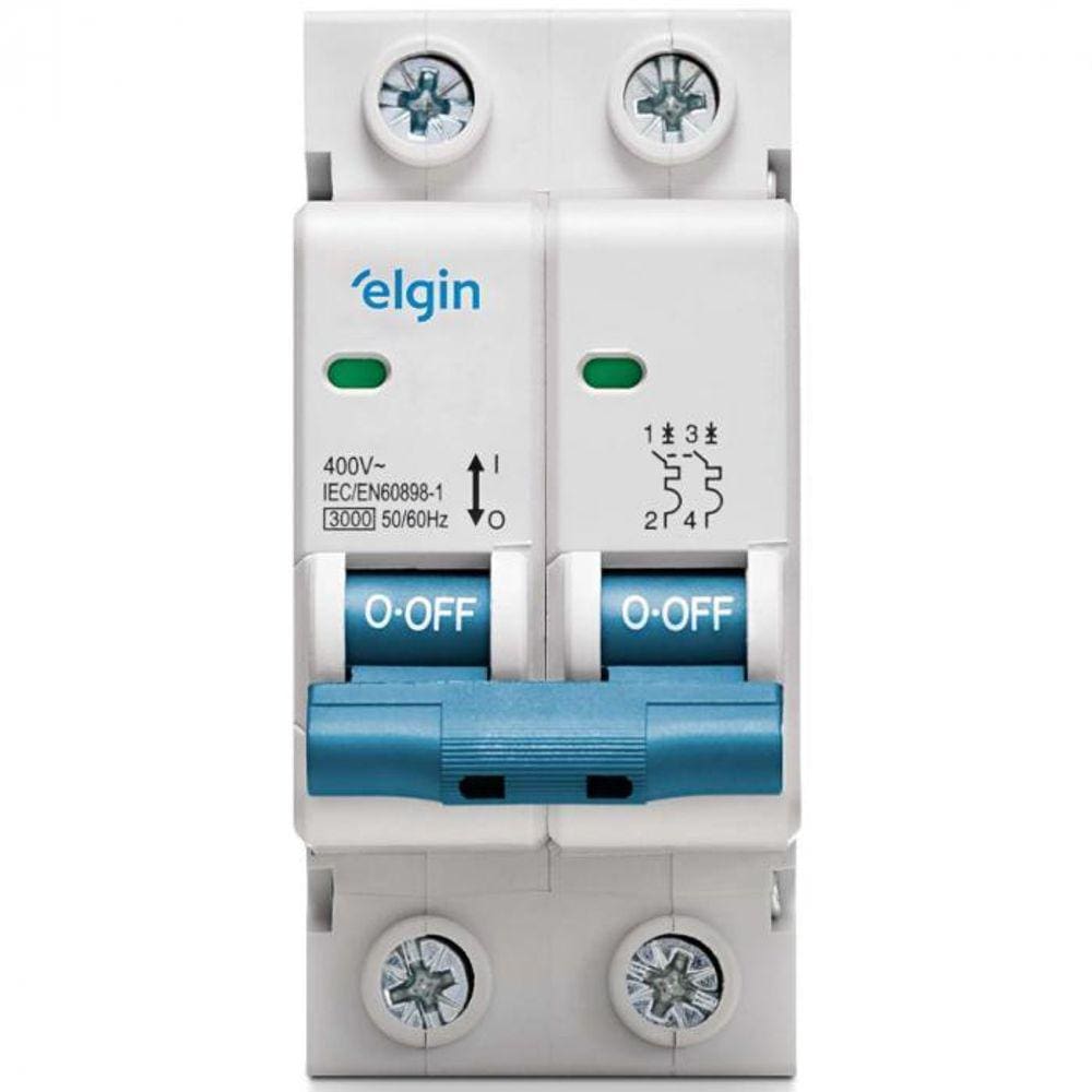 Disjuntor Termomagnético Bipolar Elgin 2 Polos 25A