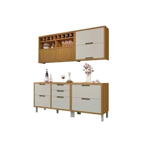 Kit de Cozinha 4 Peças Imperatriz (2 Balcões + 2 Aéreos) C4P23 Freijo/Off White - Nesher