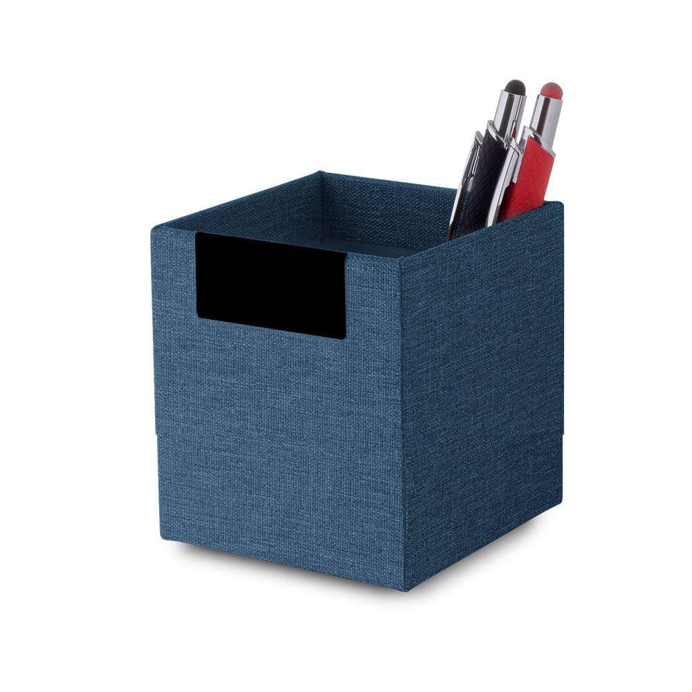 Porta Canetas e Objetos com Tecido Azul