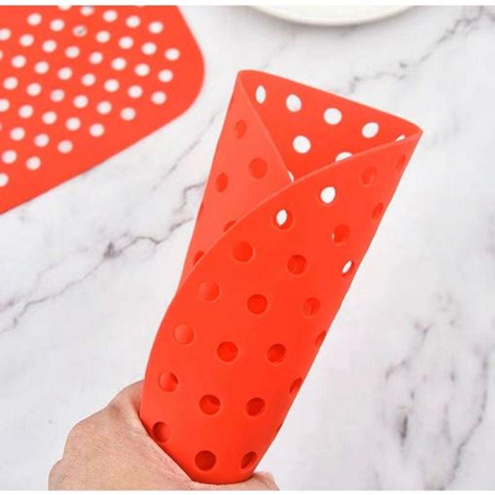 Protetor de Silicone Quadrado para Airfryer Easy Kitchen Vermelho