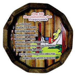 Quadro Tampa Barril Em Madeira Rústica Os 10 Mandamentos Dos
