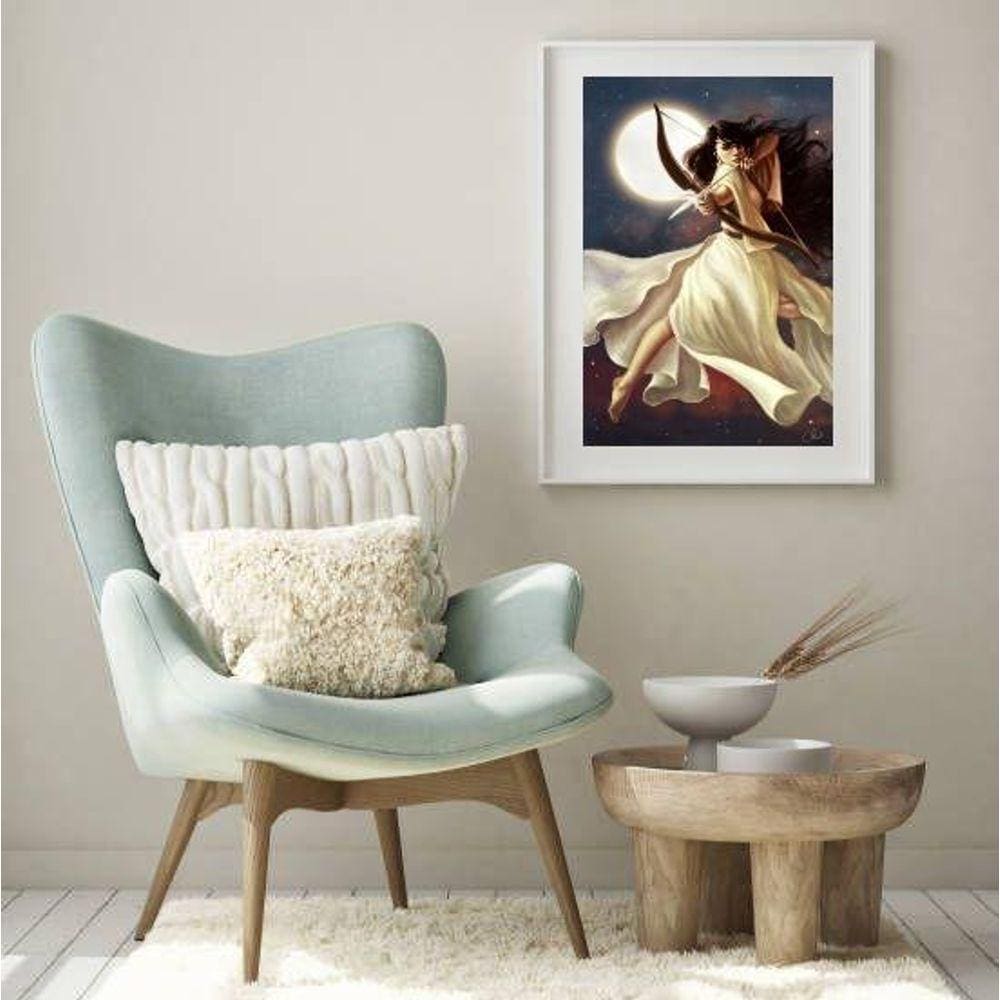 Quadro Decorativo Deusa Grega Artemis - 60X48Cm